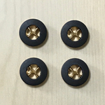 ●再販なし● ANTIQUE MATTE BLACK GOLD ROUND BUTTON CABOCHONS PARTS