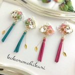 ビジューとお花の華やかピアス/イヤリング