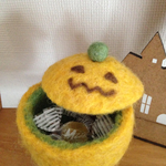 もこもこハロウィン小物いれ
