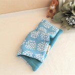 8重ガーゼ大判ハンカチ*turquoise紫陽花*再販