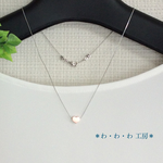 ♡ピンクゴールドのハートのネックレス/エレガンスシルバーチェーン