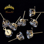 【10個】8mm/401#(カン付き) 下向き防止キャッチ付  ピアス   ゴールド