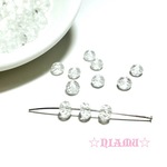 【天然石ボタンカット】宝石質クリスタルAAA-　10個　ハンドメイド素材