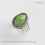 ターコイズ シルバーリング Emerald Muntain turquoise