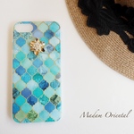 New！送料無料✴︎お花のビジュー ソフトお素材✴︎Exotic Blue iPhone case