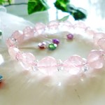 ♡プリンセス・ローズ♡　☆愛の象徴☆マダガスカル産☆ＡＡＡハートローズ☆ジャーマンカット☆　☆ダイアモンドカットクリスタル♪　☆１０ｍｍ☆　　☆１７ｃｍ☆