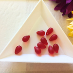 ドロップビーズ マットルビー 10個