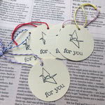 【10枚セット】まんまるい折り鶴のタグのアソート