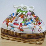 はいから横町　お弁当用巾着袋　オフホワイト