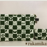 にゃんこご朱印帳&小銭入れポーチセット（みどり）