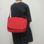 ショルダー　帆布　アカ