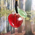 ガラスのリンゴとんぼ玉ネックレス（赤色）
