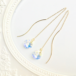 送料無料＊Swarovski ウエーブアメリカンピアス