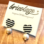 モノトーン❤︎ハートのピアス