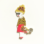 ＊ブローチ＊ leopard red