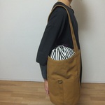 円柱バッグＬ〈肩〉　帆布　ツチ×クロシマ