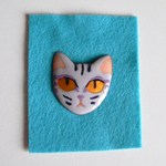 七宝焼・パールグレーのねこ・顔