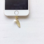 淡水真珠：pearl×leaf  connector cap