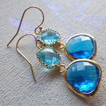 Ocean Blue Earrings 14kgf