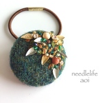 紅葉〜刺繍ヘアゴム