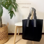 フリルが可愛い♡グレープハンドル トートバッグ L
