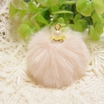  フェイクファー フェザータッチ　パール ロンデル加工パーツ ピンク