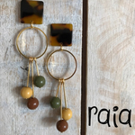 べっ甲×フープ×秋カラーじゃらじゃらピアス(イヤリング)