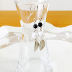 オニキスリーフピアス(イヤリング)