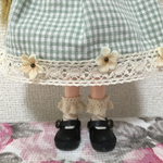 aonecocco様専用　ミニチュア  黒色の革のストラップシューズ