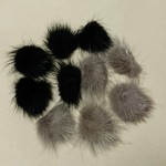 新17/セピア＆ブラックのミンクファー10個です♪/ミンク/資材/材料/ネイル/ネイルチップ/アート等/アクセサリー等