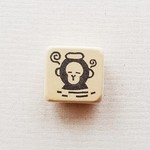 ゴム版はんこ《湯けむりザル 》