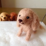 羊毛フェルトのミニチュアダックスフント
