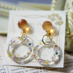 【オーダー品】お花のリング・オレンジ　イヤリング/ピアス