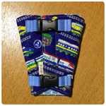 抜け出し防止ベルト  電車柄×水色ドット