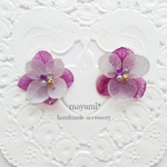 紫陽花ピアス-purple beauty glamorous flower-