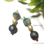 2点限定300円☆メタリックグレー☆マーブル☆ピアス/イヤリング