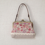 持ち手付き＊花柄がま口財布