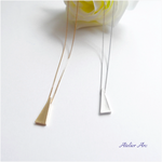 シンプル三角の一粒ネックレスM gold or silver N015