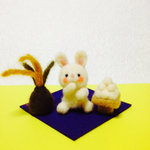 お月見うさぎ  羊毛フェルト
