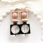 【black】○ × ◽︎ 大ぶり  ピアス／イヤリング