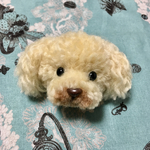 動物ぽんぽん トイプードル ブローチ（サイズM）クリーム