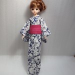ジェニー　浴衣　ネイビー・洋花模様