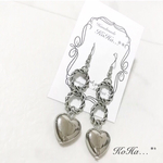 再販②♡シルバーリングハートピアス   