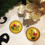 かすみ草❁レジンピアス マスタード