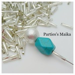 Twisted tube Beads シルバー