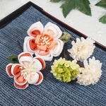 梅花とマムの花髪飾り　　七五三＊成人式＊卒業式