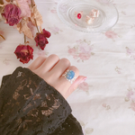 blue opal and silver ring