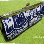 再販＊がま口ﾍﾟﾝｹｰｽ・ﾒｶﾞﾈｹｰｽ　＊Forest Garland＊blue