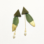 ♛再販♛2wayフェザーピアス..カーキ