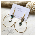 アバロンシェルフープワイヤーフープピアス💎